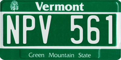 VT license plate NPV561