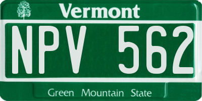 VT license plate NPV562