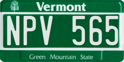 VT license plate NPV565