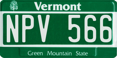 VT license plate NPV566