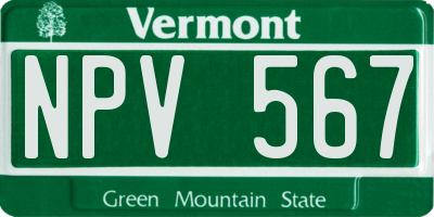 VT license plate NPV567