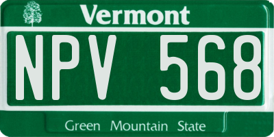VT license plate NPV568