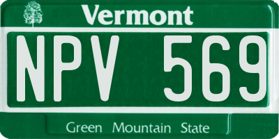 VT license plate NPV569