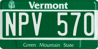 VT license plate NPV570