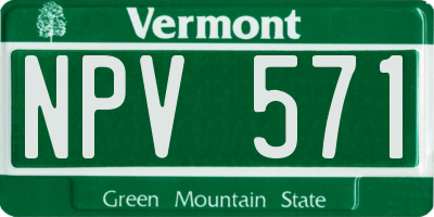 VT license plate NPV571