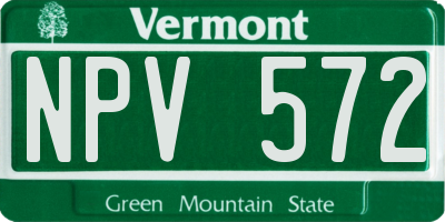 VT license plate NPV572