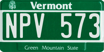 VT license plate NPV573