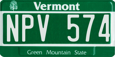 VT license plate NPV574