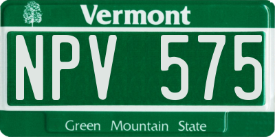 VT license plate NPV575