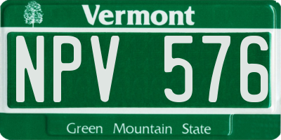VT license plate NPV576