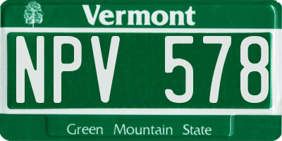 VT license plate NPV578