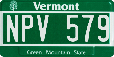 VT license plate NPV579