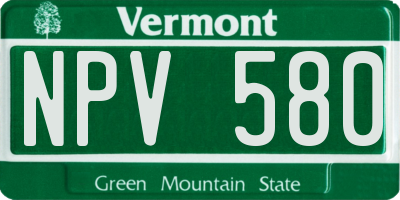 VT license plate NPV580