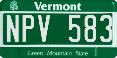 VT license plate NPV583