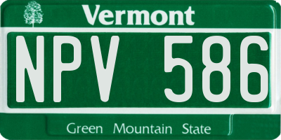 VT license plate NPV586