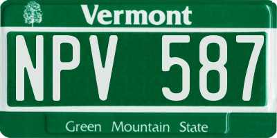 VT license plate NPV587