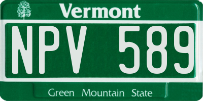 VT license plate NPV589