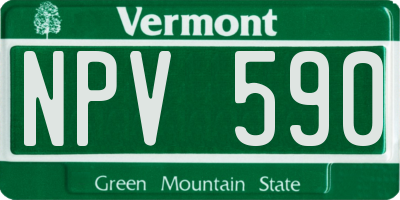 VT license plate NPV590