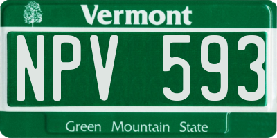 VT license plate NPV593