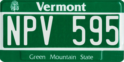 VT license plate NPV595