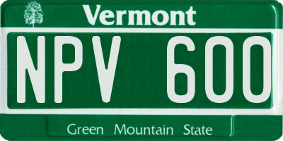 VT license plate NPV600