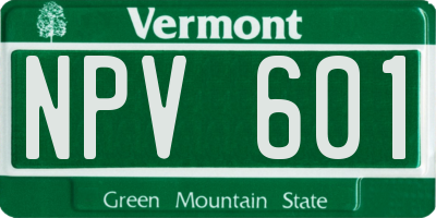 VT license plate NPV601
