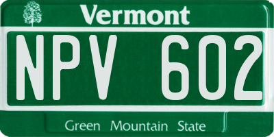 VT license plate NPV602