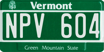 VT license plate NPV604