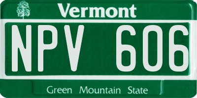 VT license plate NPV606