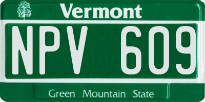 VT license plate NPV609
