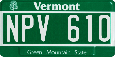 VT license plate NPV610
