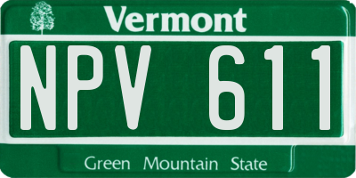 VT license plate NPV611