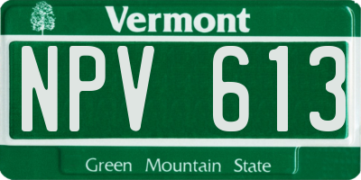 VT license plate NPV613