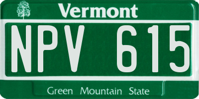 VT license plate NPV615