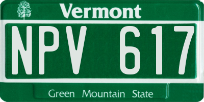 VT license plate NPV617