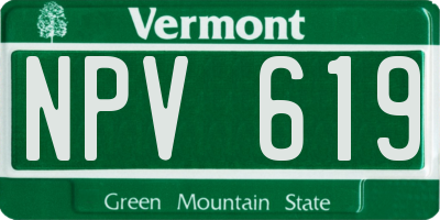 VT license plate NPV619