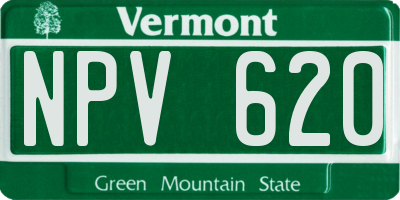 VT license plate NPV620