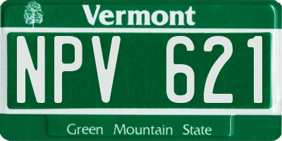 VT license plate NPV621