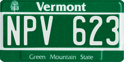 VT license plate NPV623