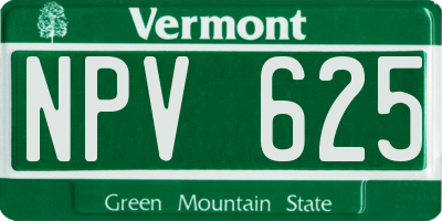 VT license plate NPV625