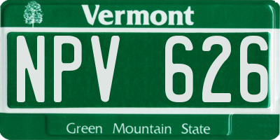 VT license plate NPV626