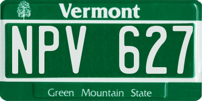 VT license plate NPV627