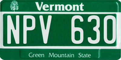 VT license plate NPV630