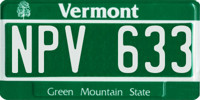 VT license plate NPV633