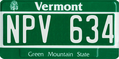 VT license plate NPV634