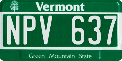VT license plate NPV637