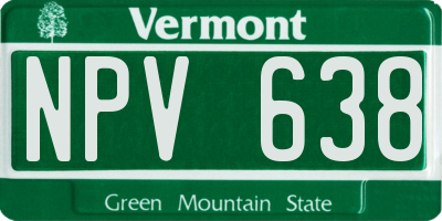 VT license plate NPV638