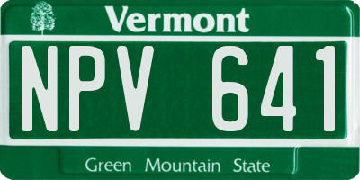 VT license plate NPV641
