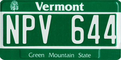 VT license plate NPV644