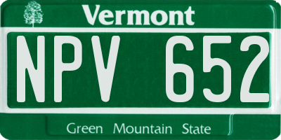 VT license plate NPV652